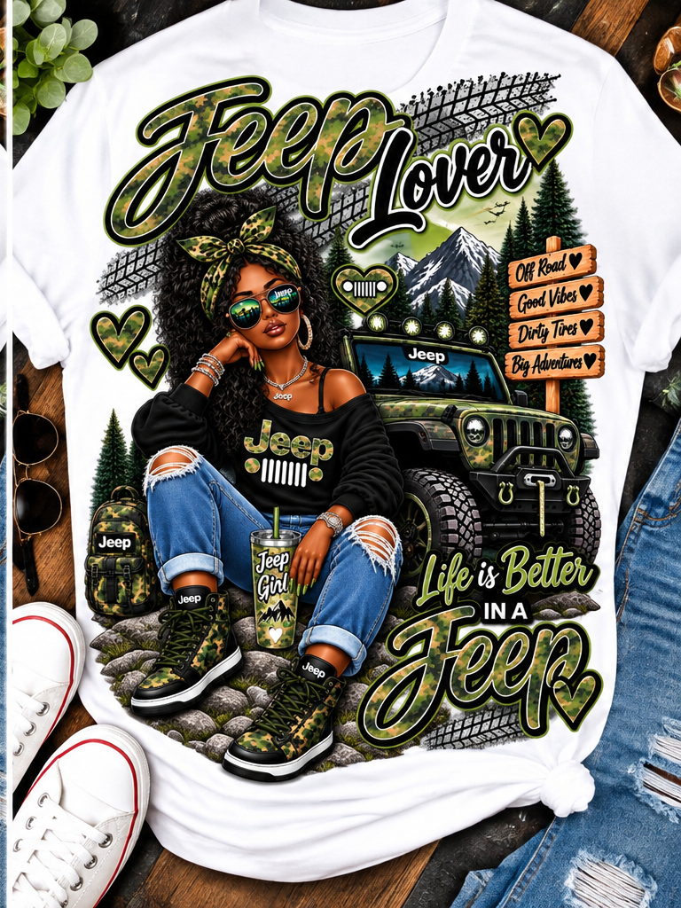 Design 2 Black Jeep Girl shirt mockup