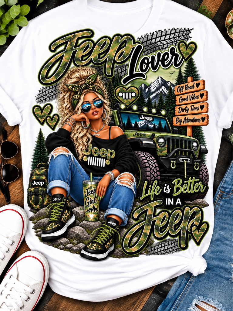 Design 1 blonde Jeep Girl shirt mockup